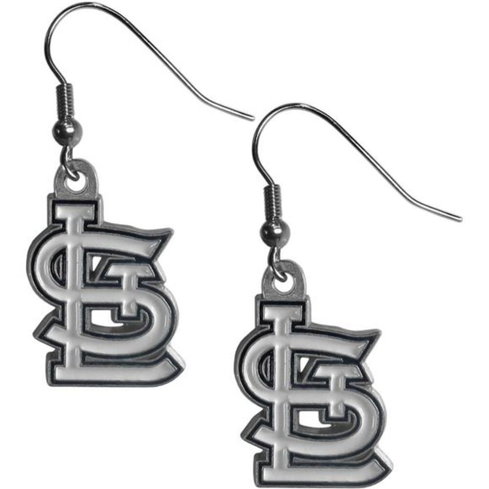 NEW WOMENS ST LOUIS CARDINALS LOGO SILVER MLB EARRINGS DANGLE DROP SL CARDS